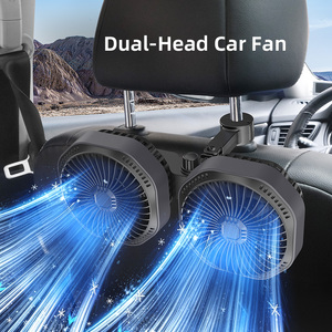 Stepless Adjustable Wind Speed Rear Seat Car <b>Fan</b> Dual <b>Head</b> Back Seat <b>Fan</b> Rotatable Multi-angles Double <b>Head</b> USB <b>Fan</b> Car <b>Fan</b> - Product Image 6