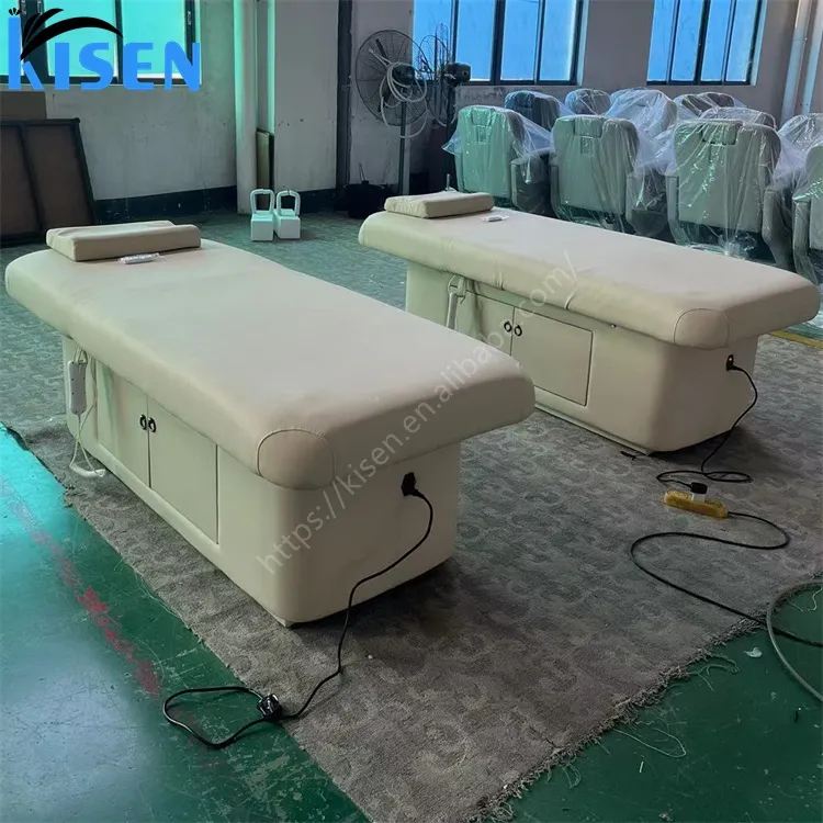 Kisen 2024 plus récent Correction de la colonne vertébrale professionnel automatique hydraulique réglable haut lit blanc Table de Massage pour l'utilisation de Salon Beaty