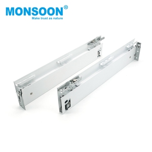 Système de tiroirs Ultbox-Standard en métal pour meuble de cuisine, profilé, à fermeture amortie, à extension totale 3 volets, dissimulé, blanc, avec goupilles - Product Image 2