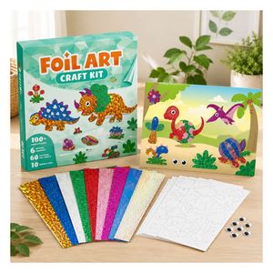 Kit d'art en feuille à thème véhicule, cartes brillantes voitures et avions, projet créatif pratique, activité en classe, jouet pour garçons d'école - Product Image 6