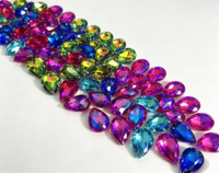 Strass en verre à dos pointu en forme de goutte, pierres de cristal multicolores à coudre pour justaucorps, costumes de danse, robes, vêtements et décoration DIY