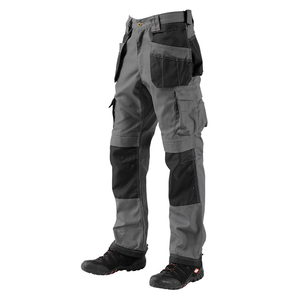 Pantalon de travail de sécurité en gros pour ouvriers industriels avec tissu sergé respirant, coutures renforcées, taille personnalisée, OEM - Product Image 4