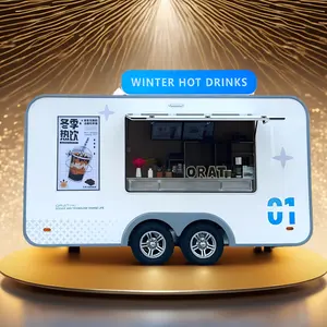 2024 ORANGE Food Truck Customized Dining Hot Dog Pizza Coffee Ice Cream Mobile Camping Trailer Mall Night Market Buffet Car