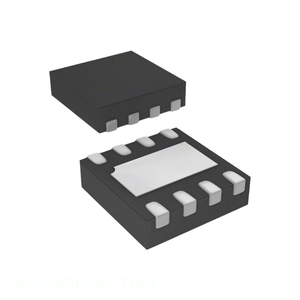 Circuit intégré linéaire réglable en positionnement, 600 mA, 8DFN, distributeur agréé, composant électronique, puce AP2318DN-ADJTRG1, 8 WDFN, patin exposé, gestion de l'alimentation - Product Image 1