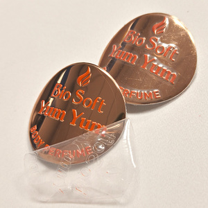 Étiquettes personnalisées gaufrées orange, étiquettes de parfum avec film protecteur pour soins corporels - Autocollants ronds en feuille d'or - Product Image 2