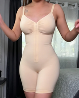 Nouveau Body Sculptant Sans Couture avec Fermeture Éclair Frontale et Sangle, Effet Ventre Plat, Contrôle Abdominal Fort, Sous-vêtement Féminin