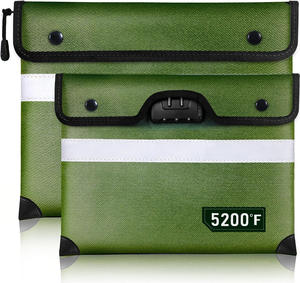 Nuevo producto Resistencia al calor extremo 5200F Código de tela de fibra de vidrio Ziplock Ignífugo Anti-Fuego <span class=keywords><strong>Bolsa</strong></span> de documentos a prueba de agua - Product Image 3