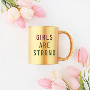 แก้วมัคสีทองและสีเงิน "Girls Are Strong" - Product Image 2