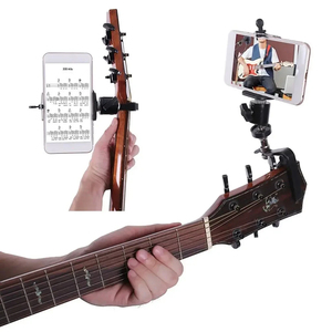 Agarre estable ajustable duradero soporte de transmisión en vivo soporte de teléfono clavijero abrazadera de cuello con capo de guitarra soporte de teléfono de guitarra - Product Image 3