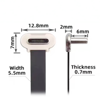 Câble plat USB C FPC personnalisé en usine, câble USB 2.0 Type C double à angle de 90 degrés