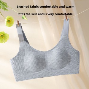 Sous-vêtements thermiques sans couture pour femmes, froncés pour éviter le relâchement et offrir un soutien aux seins, soutien-gorge oreilles de <span class=keywords><strong>lapin</strong></span> pour l'automne et l'hiver. - Product Image 4