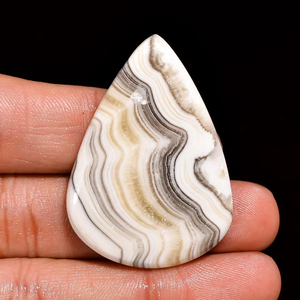 Cabujón de calcita negra Natural, corte ovalado único, joyería de cristal curativo pulido, anillos, colgantes, piedras preciosas sueltas de corte de pera - Product Image 4