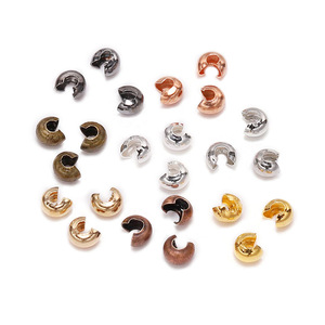 Half Moon <b>Copper</b> Jewelry Buckles 18K Gold Plated For <b>Bracelet</b> Making Spacer Beads Open Clasp Components - Product Image 5
