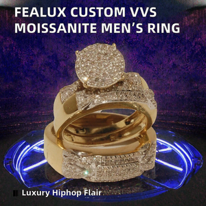 Bague Éternité de Luxe en Argent 925 Plaqué Or avec Moissanite VVS1, Sertie de Pierres Scintillantes, pour Femme, Idéale pour Mariage - Product Image 5