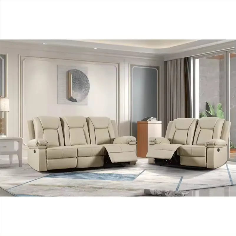 Individuelles Mikrofaser-Gewebe 6-Sitzer Wohnzimmer Couch Liegestell geteiltes Sofa-Set
