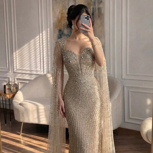 Vestido <span class=keywords><strong>de</strong></span> Noche <span class=keywords><strong>de</strong></span> Lujo con Cuentas Serene Hill LA72575D con Mangas Tipo Capa, <span class=keywords><strong>Alta</strong></span> <span class=keywords><strong>Costura</strong></span> 2026, Vestido <span class=keywords><strong>de</strong></span> Fiesta para Mujer - Product Image 6