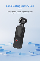 Mini caméra portable de sport de poche 3-en-1 sans fil haute définition 4K avec cardan rotatif anti-tremblement pour enregistrement sportif en extérieur
