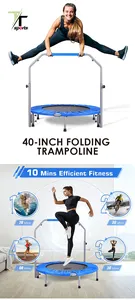 Trampolin Lompat Lipat, Trampolin Mini 40 Inci Trampolin Fitness Tanpa Jaring Pengaman