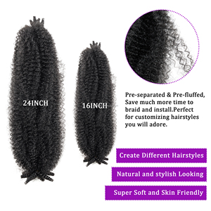Pre-tách mùa xuân afro Twist tóc pre-fluffed kinky xoắn tự nhiên cho phong cách bảo vệ Marley Crochet bện tóc - Product Image 3