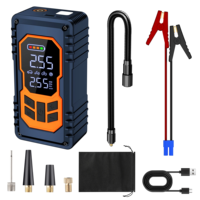 Démarreur de voiture intelligent avec écran numérique, pompe à air portable, booster de batterie automobile 15V, alimentation de secours avec compresseur et LED
