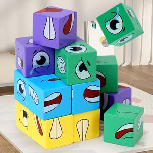 Jeu de blocs de construction en bois personnalisés pour toute la famille, cube magique à faces changeantes, vente en gros, produit phare - Product Image 5