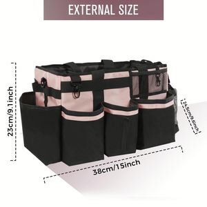 Pink <b>Cleaning</b> <b>Caddy</b> Organizer with HandleWearable Bag for Supplies Tote Shoulder and Waist Straps - Product Image 5