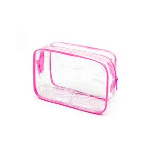 PVC Transparent Cosmetic Bag Large Capacity Portable Travel Toiletry <b>Storage</b> Rectangle Water Resistant Makeup Bag - Product Image 5