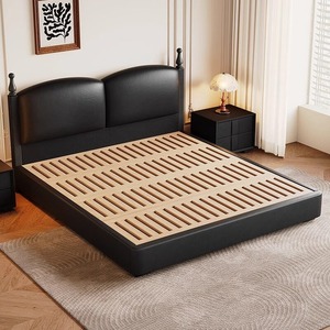 Cadre <span class=keywords><strong>de</strong></span> lit moderne <span class=keywords><strong>de</strong></span> luxe avec rangements ajustables, tiroirs, éclairage LED, tête <span class=keywords><strong>de</strong></span> lit capitonnée en cuir, taille King, mobilier <span class=keywords><strong>de</strong></span> chambre à coucher - Product Image 6