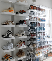 Boîtes à chaussures en acrylique transparent, organisateurs, présentoirs, boîtes à chaussures pour baskets, caisses en plastique, rangement pour chaussures, boîte à chaussures