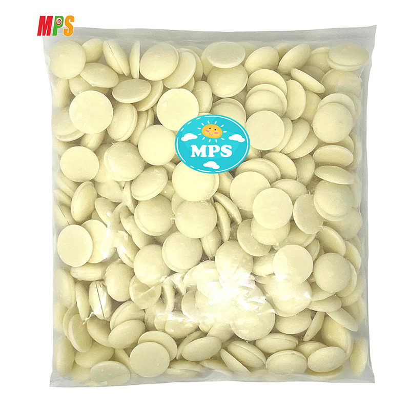 En gros Personnalisé 100% Pur Beurre De Cacao Chocolat Ingrédient Bouton Forme Chocolat Blanc