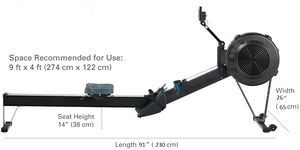<span class=keywords><strong>Rameur</strong></span> magnétique Black Air Rower pour la maison avec résistance réglable et écran LCD - Product Image 4