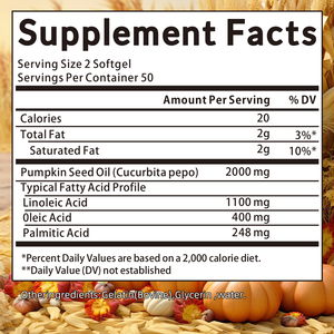Capsule di Olio di Semi di Zucca Personalizzate con Saw Palmetto, Integratori per la Salute di Capelli, Pelle e Sistema Urinario - Product Image 4