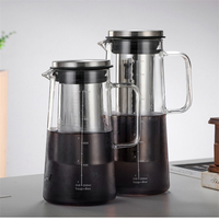 Carafe en verre résistant à la chaleur 1L/1.4L pour café glacé et infuseur à thé avec filtre amovible en acier inoxydable