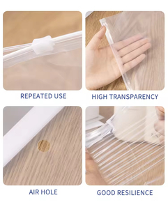 Matte <span class=keywords><strong>PE</strong></span> Trong Suốt <span class=keywords><strong>Ziplock</strong></span> Lưu Trữ Bao Bì Thân Thiện Với Môi Frosted Trượt Hàng May Mặc Túi Nhựa Frosted Dây Kéo Cho Giày Vớ - Product Image 4