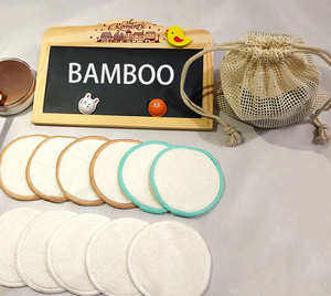 Amazon trois couches lavables en bambou coton démaquillant coton tampons démaquillants - Product Image 1