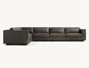 Sassanid OEM Midcentury French Art Deco Living Room Set Genuine <strong>Leather</strong> Maddox Modular <strong>Leather</strong> L-Sectional <strong>Sofa</strong> - Product Image 2