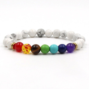 Yumfeel — <span class=keywords><strong>Bracelet</strong></span> en perles multicolores naturelles, en pierre volcanique noire, diffuseur des <span class=keywords><strong>7</strong></span> <span class=keywords><strong>chakras</strong></span>, vente en gros - Product Image 5