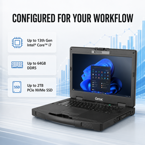 แล็ปท็อป Getac S410 ขนาด 14 นิ้ว แบบกึ่งทนทาน รุ่นที่ 13 ซีพียู Core I7 12-Core 11 Pro มาตรฐาน IP53 MIL-STD-810H รับประกัน 3 ปี พร้อมการ์ดจอ Iris ประสิทธิภาพสูง - Product Image 2