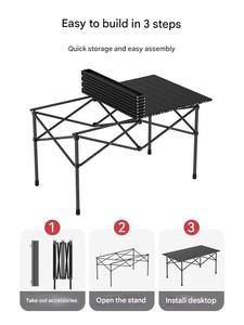 Modern Stainless Steel Folding Metal <b>Table</b> Square 2-Seater Wholesale <b>Portable</b> Outdoor Camping <b>Picnic</b> Roll Furniture Stylish Outd - Product Image 6