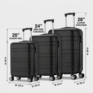 Ensemble de 3 valises de voyage à roulettes, vente en gros d'usine, avec serrures à combinaison et matériaux colorés - Product Image 4