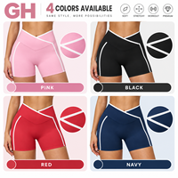 Shorts de yoga GH personnalisés avec logo, taille élastique en V, sensation seconde peau, respirants, anti-transpiration, grandes tailles pour femmes