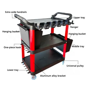 Car Beauty Tool Three-layer Multi-function Removable Cart