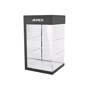 Apex Bền 3 Tiers Acrylic LED Ánh Sáng Khói Hiển Thị Đứng Tùy Chỉnh Khói <span class=keywords><strong>Showcase</strong></span> Với Logo In Ấn - Product Image 2