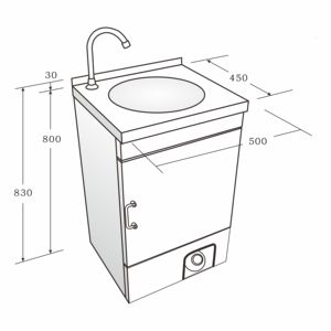 Évier portable d'extérieur sans eau chaude, style cuve unique, réservoir d'eau de 15 L inclus, interrupteur au pied, autoportant avec roues - Product Image 2