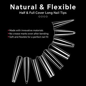 240 Uñas Postizas Cuadradas Rectas Extra Largas de Cobertura Completa, Uñas Acrílicas Artificiales, Puntas de Uñas Postizas a Presión, Herramienta de Manicura - Product Image 3
