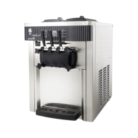Machine à glace molle commerciale à 3 saveurs, machine à glace molle automatique de comptoir pour les boutiques de desserts