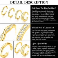 OEM/ODM Ensemble de bijoux de mode plaqué or, comprenant des bagues d'orteil réglables et des bagues de doigt, pour femmes et hommes, vente en gros, bijoux d'été