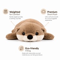 Boneka Beruang Laut Berbobot dengan Bulu Imitasi Lembut, Boneka Hewan Laut Berbaring untuk Mengurangi Kecemasan dan Dukungan Emosional