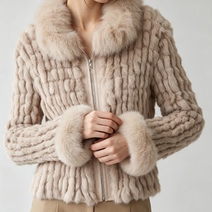 Veste courte chaude et épaisse pour femme Tyan Winter Khaki, en fourrure de renard et de lapin véritable, amovible, confortable, pour le bureau, décontractée, <span class=keywords><strong>manteau</strong></span> en fourrure - Product Image 6