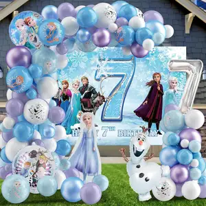 Perlengkapan pesta ulang tahun, perlengkapan pesta pernikahan, ulang tahun, putri, Foil, dekorasi pesta Frozen, perlengkapan pesta ulang tahun, musim dingin